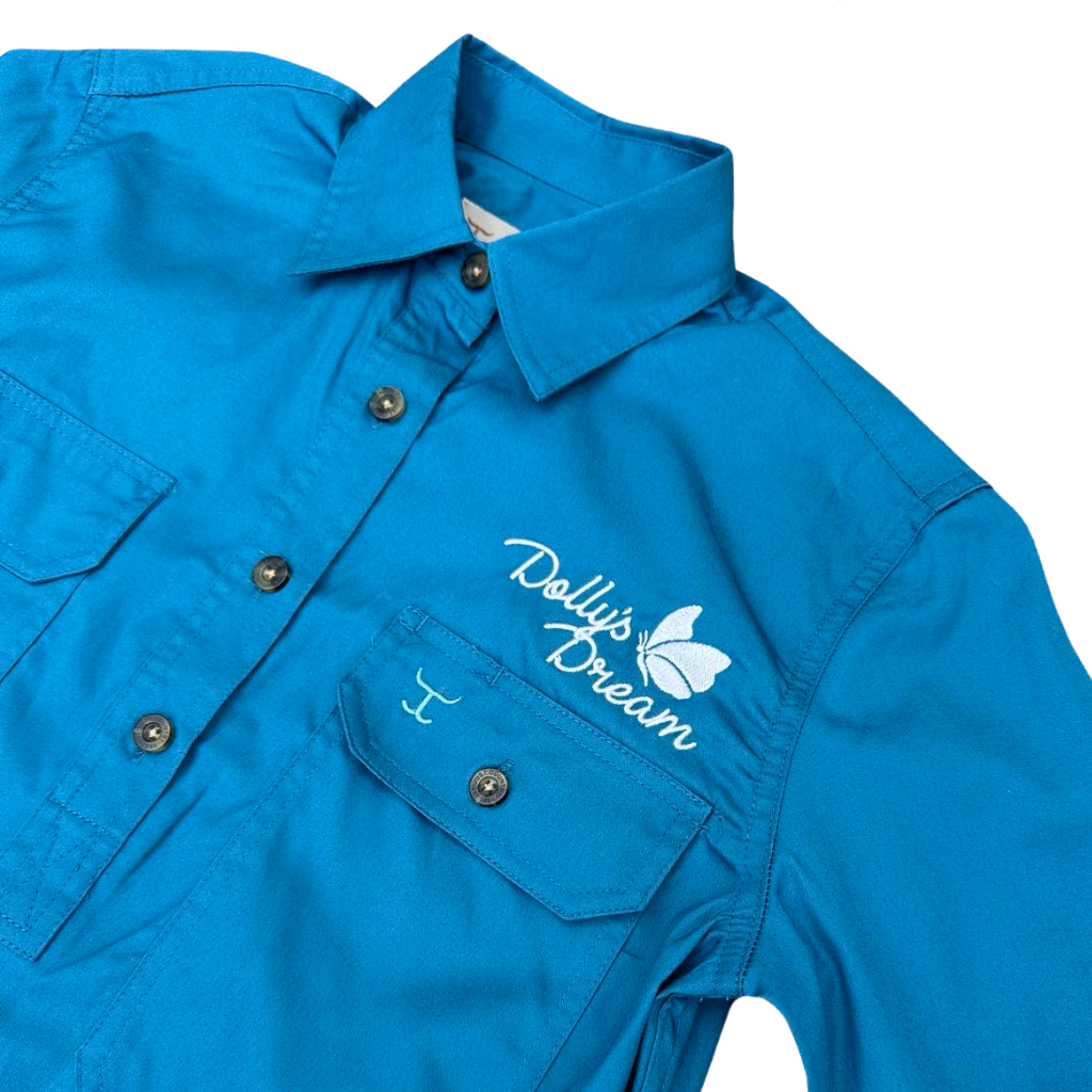 Dollys Dream Womens Half Button Limited Edition Shirt - Sapphire