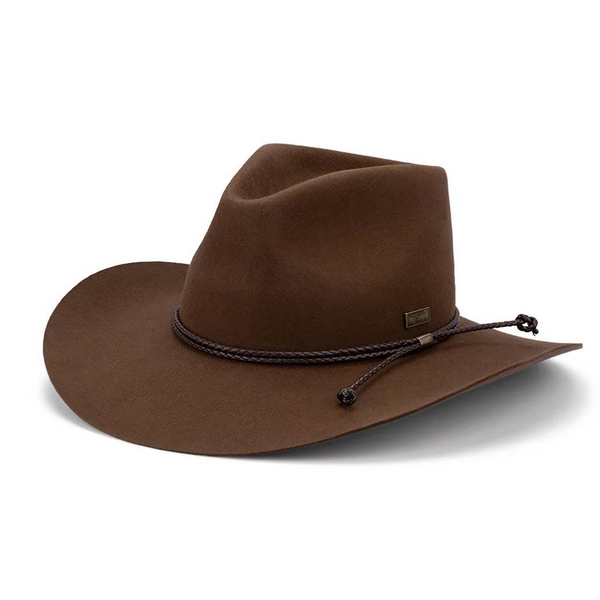 Flinders Rancher Structured Wool Felt Outback Hat Brown