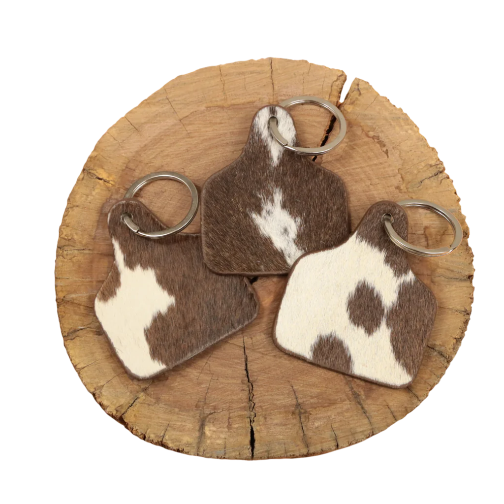 Cowhide Keychain - Brown/Patch