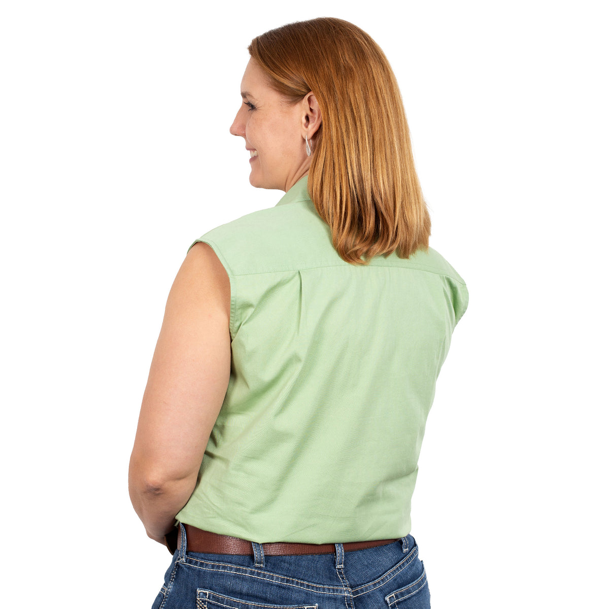Just Country Womens Kerry Sleeveless Workshirt - Sage