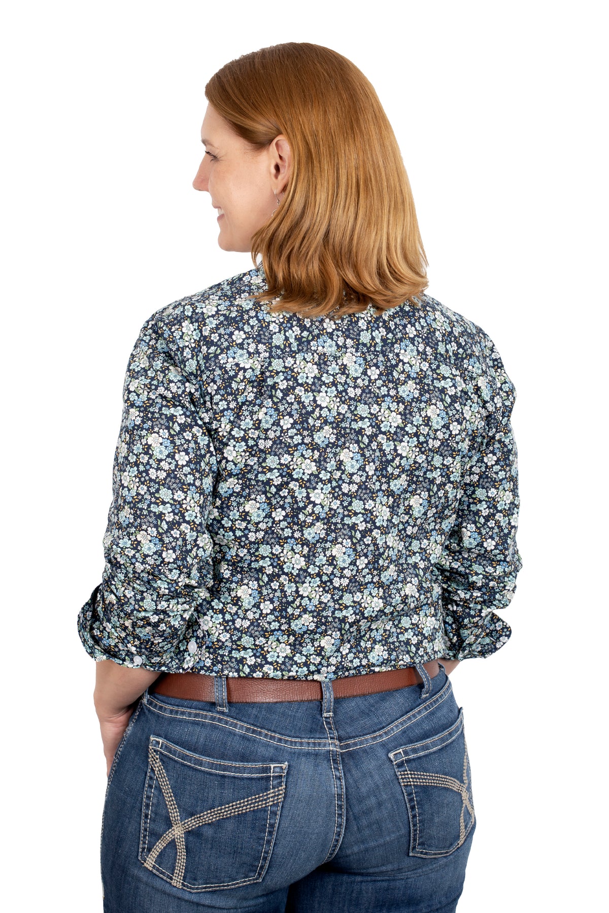 Just Country Womens Abbey Full Button Shirt - Black Mini Floral