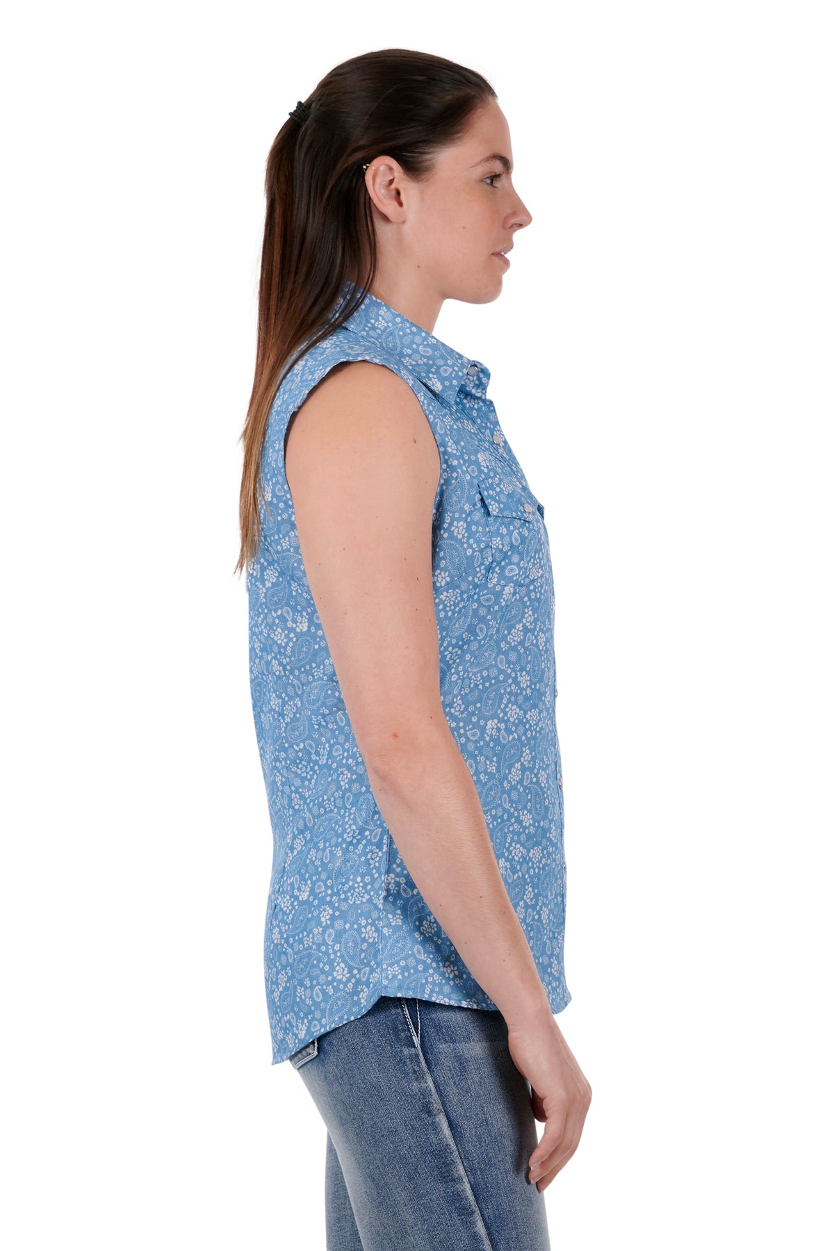 Pure Western Womens Giselle Short Sleeve Shirt - Chambray