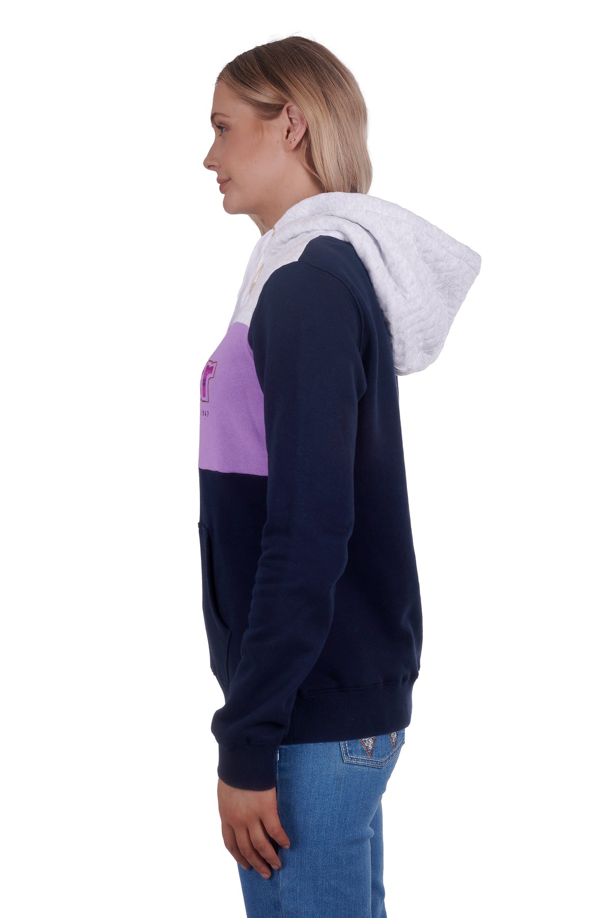 Wrangler Womens Salley Pullover Hoodie - Navy/White Marle