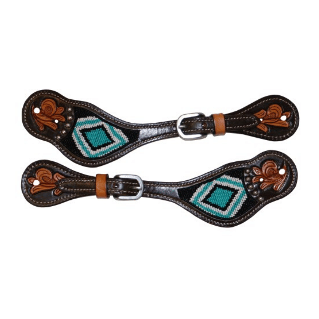 Fort Worth Turquoise Beaded Spur Straps
