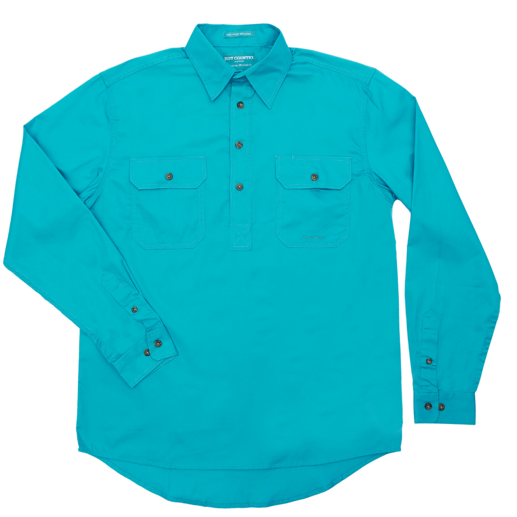 Just Country Mens Cameron Workshirt - Turquoise