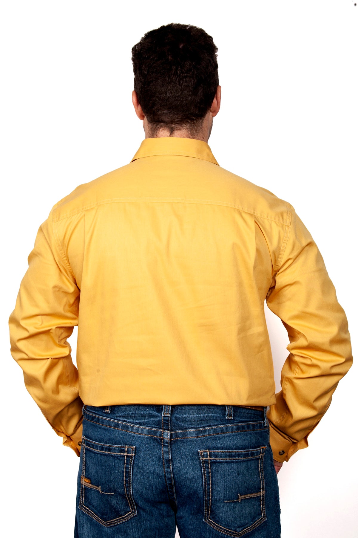 Just Country Mens Cameron Workshirt - Mustard