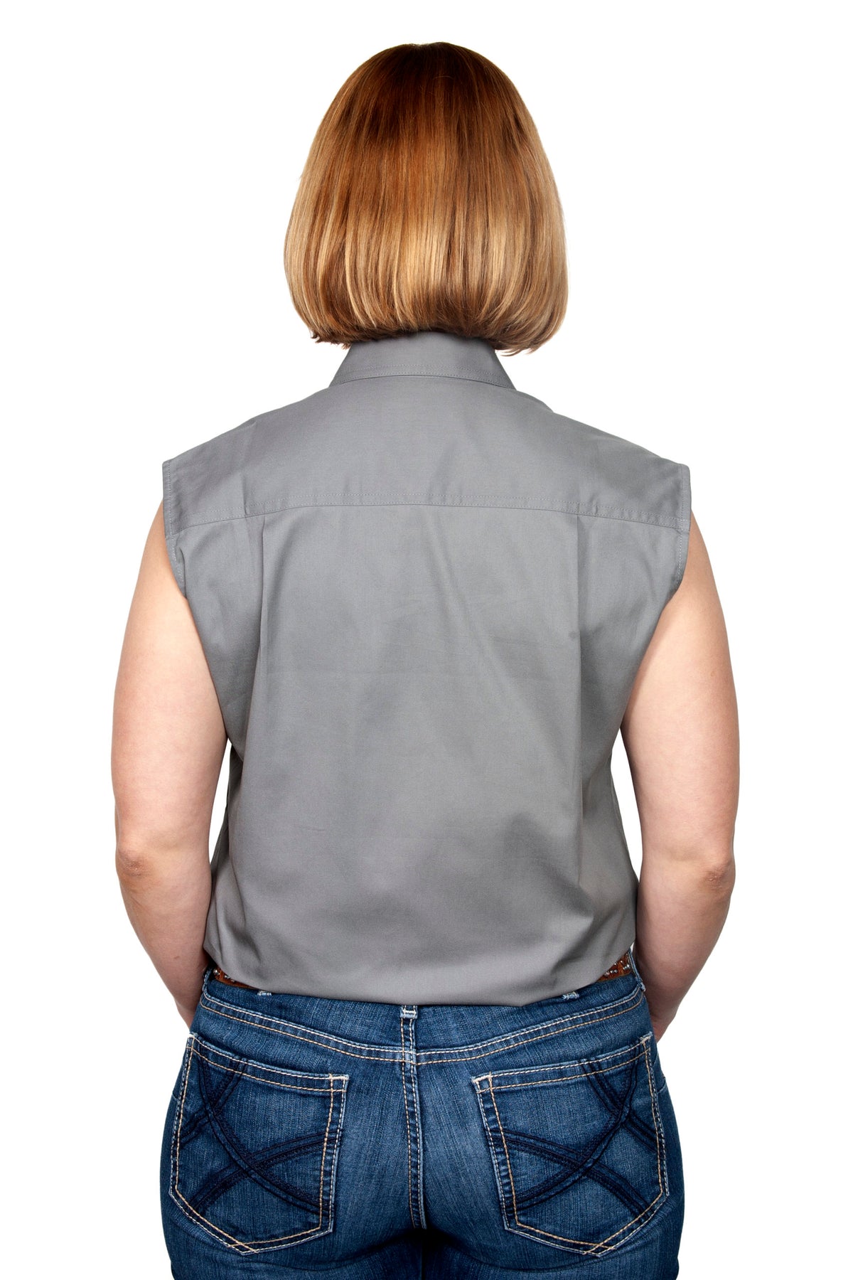 Just Country Womens Kerry Sleeveless Workshirt - Steel Grey