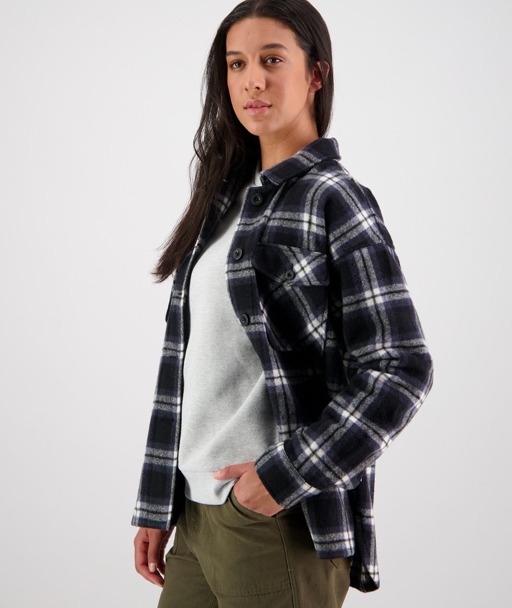 Swanndri Womens Anchorage Wool Shirt Jacket - Avenues Check