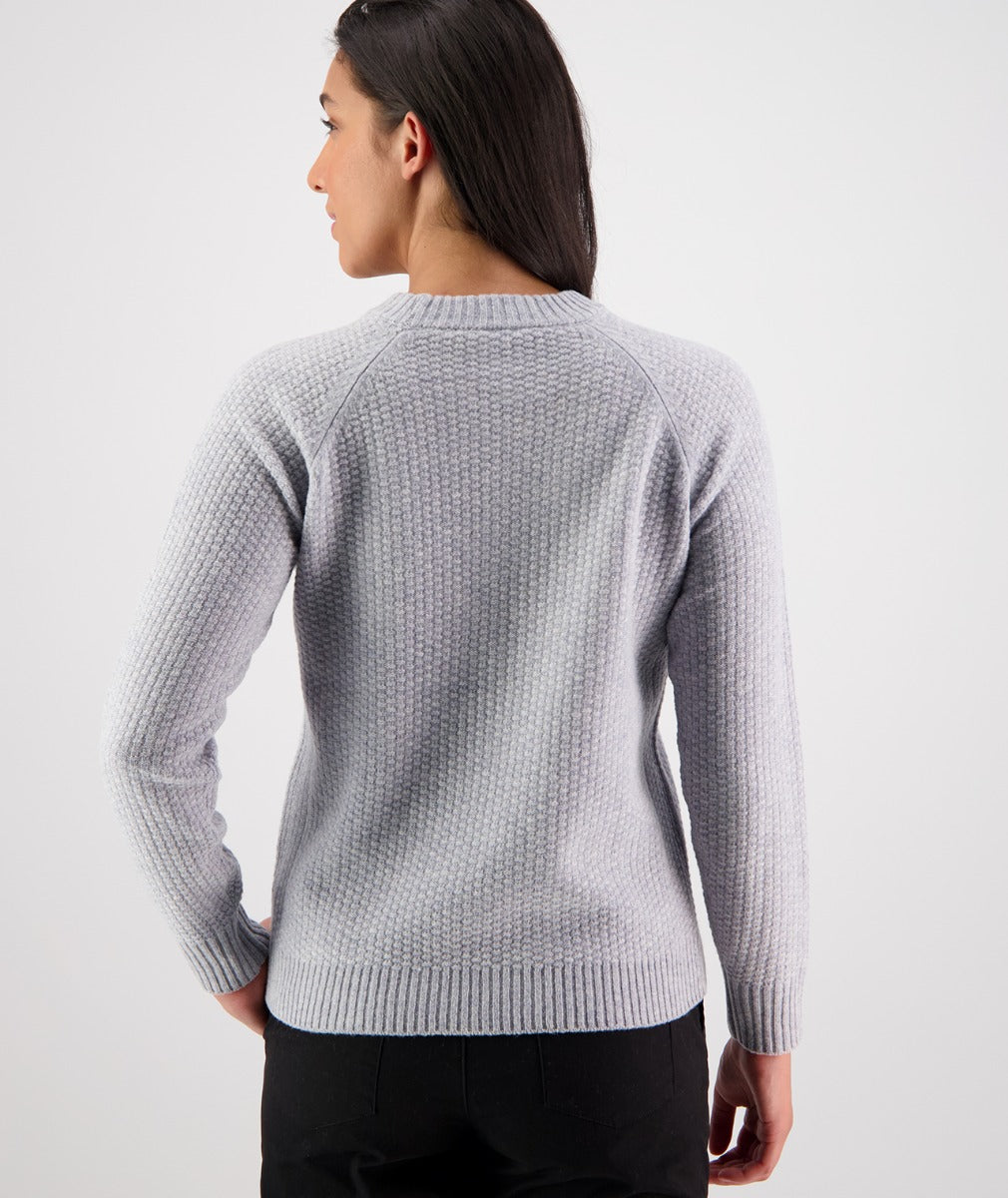 Swanndri Womens Kennedy point Cable Knit Crew - Grey