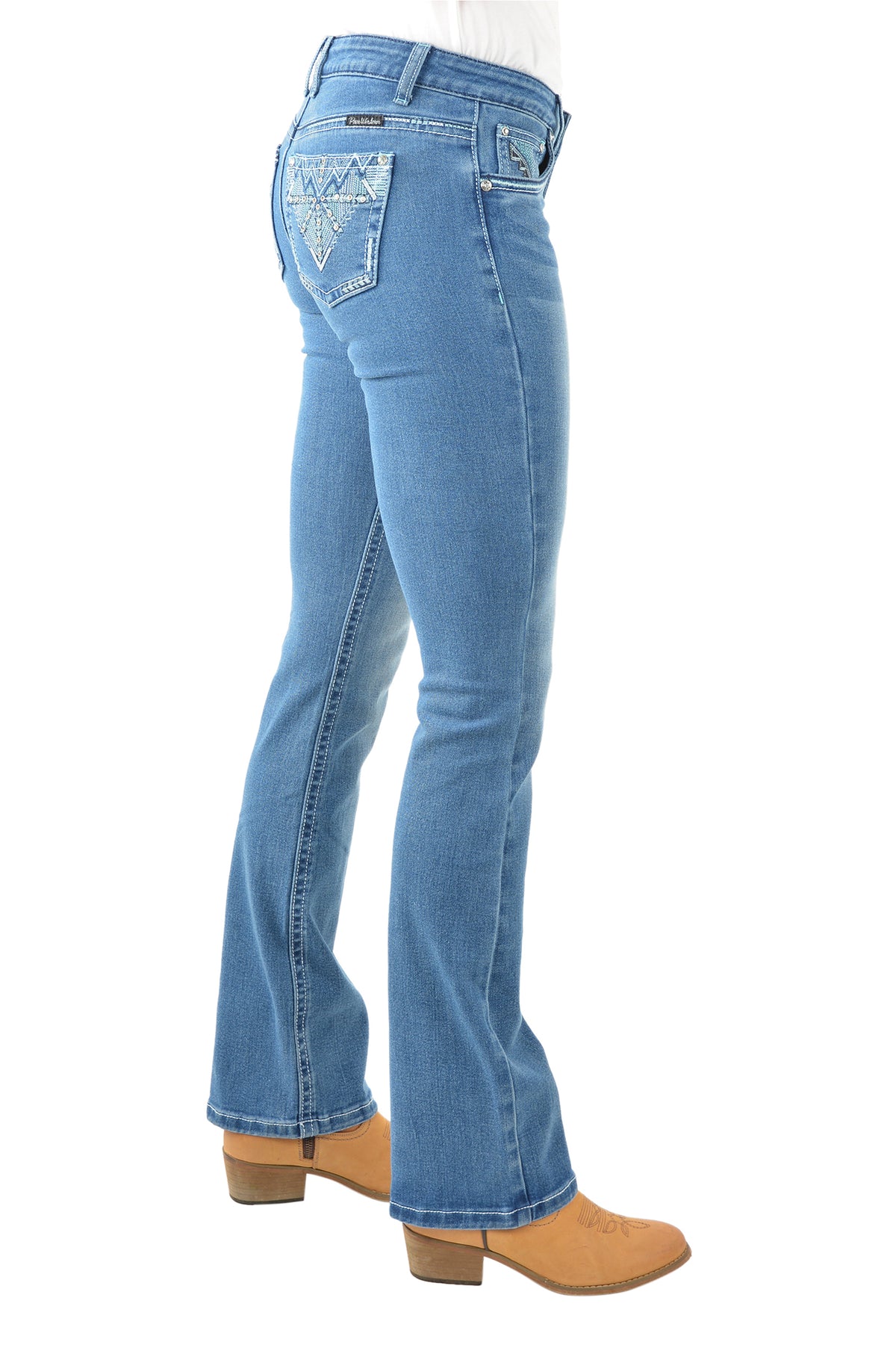 Pure Western Womens Ziggy Boot Cut Jean - Retro Blue