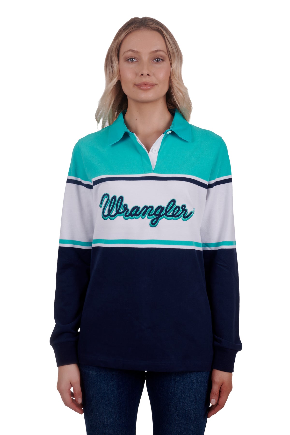 Wrangler Womens Bertha Rugby - Navy/Mint