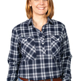 Just Country Womens Jahna Flannel Shirt - Navy/White