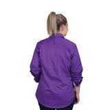 Just Country Womens Jahna Half Button Shirt- Purple/Lavendar Posey