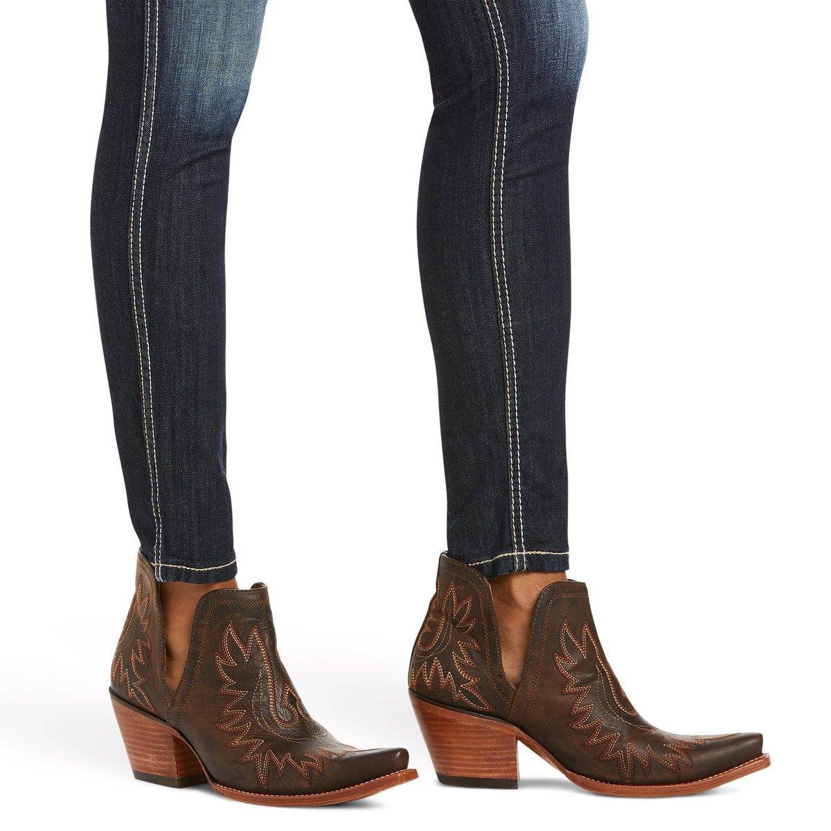 Ariat Womens Real Mid Rise Skinny Stretch Outseam - Ella Celestial