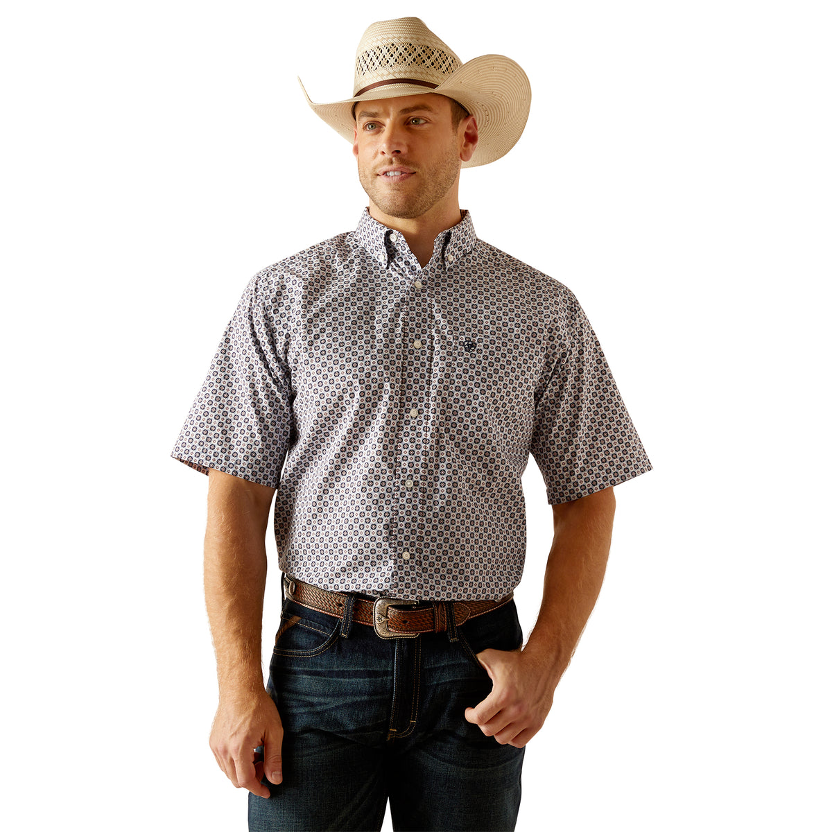 Ariat Mens Denver Short Sleeve Shirt - Blue