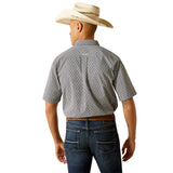 Ariat Mens Trace Fitted Short Sleeve Shirt - Dress Blue