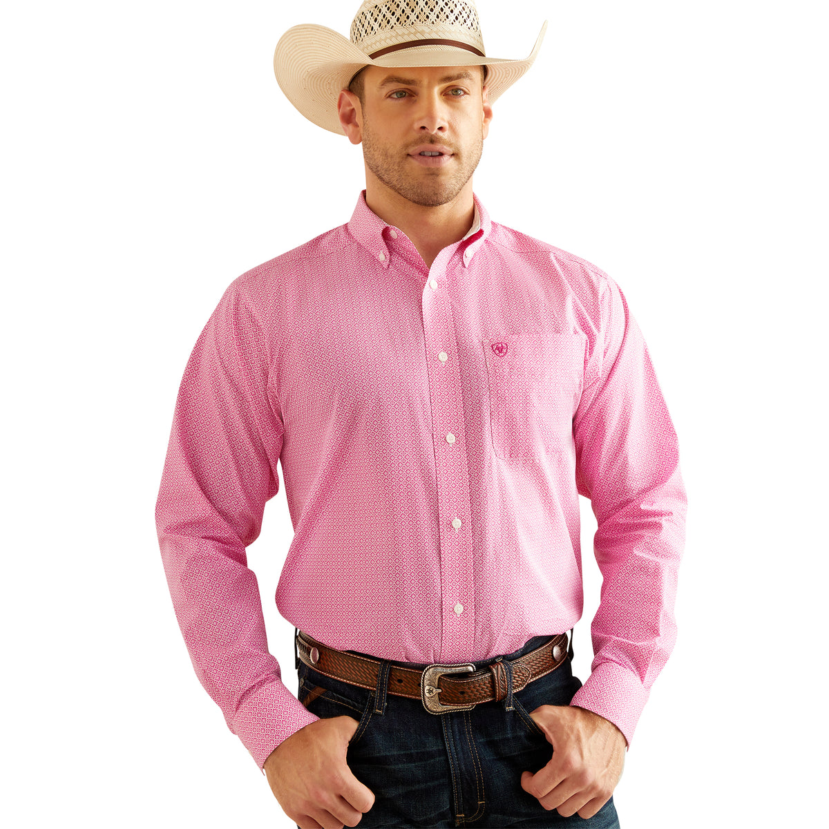 Ariat Mens Wrinkle Free Oden Shirt - Rose Violet