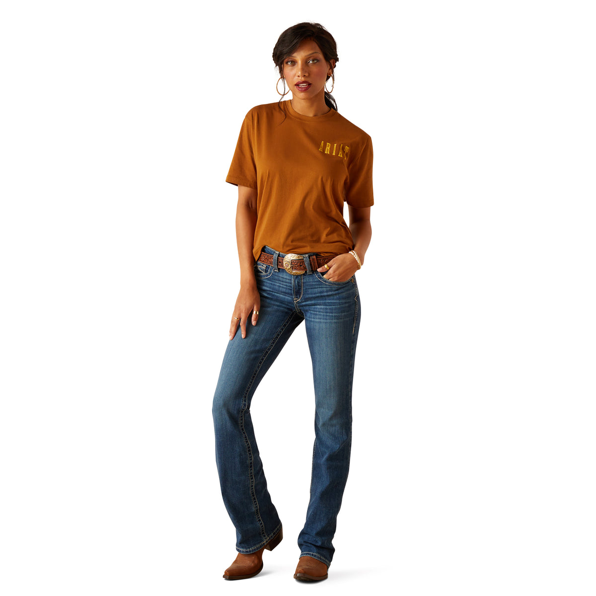 Ariat Womens Sunflower Tee - Rubber