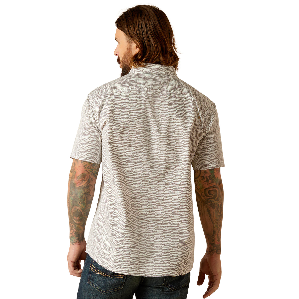 Ariat Mens Morgan Modern Short Sleeve Shirt - White