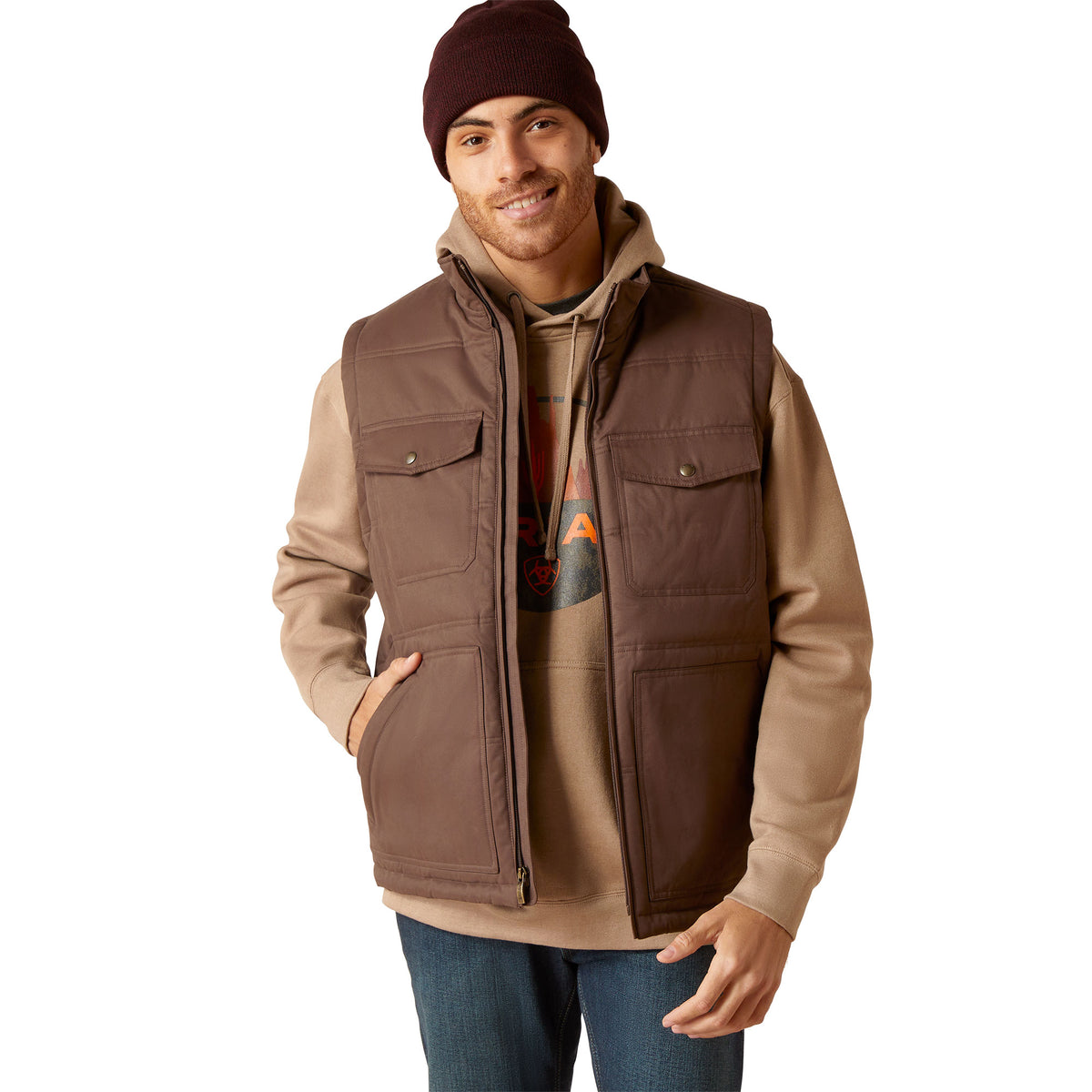 Ariat Mens Grizzly Canvas Vest - Bracken