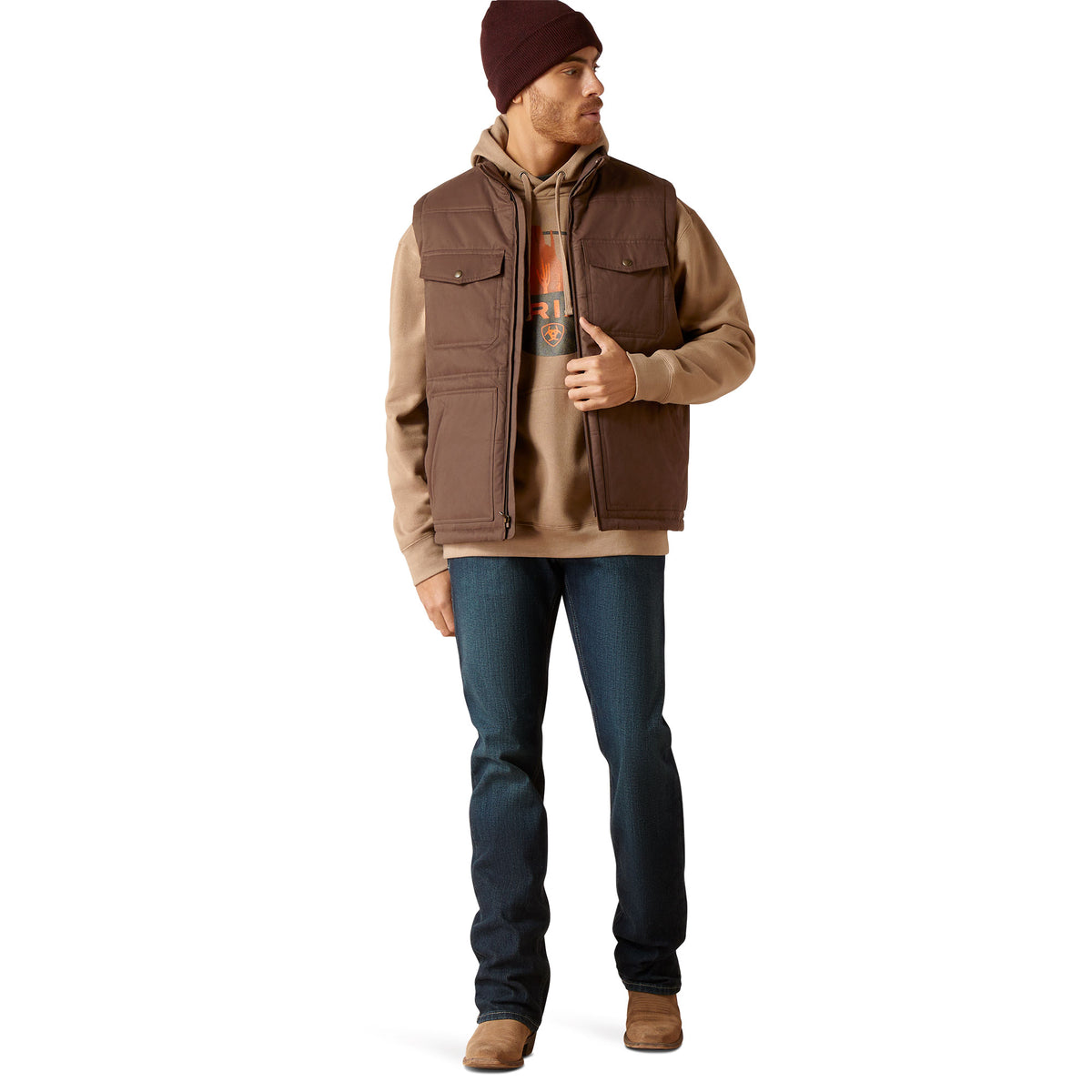 Ariat Mens Grizzly Canvas Vest - Bracken