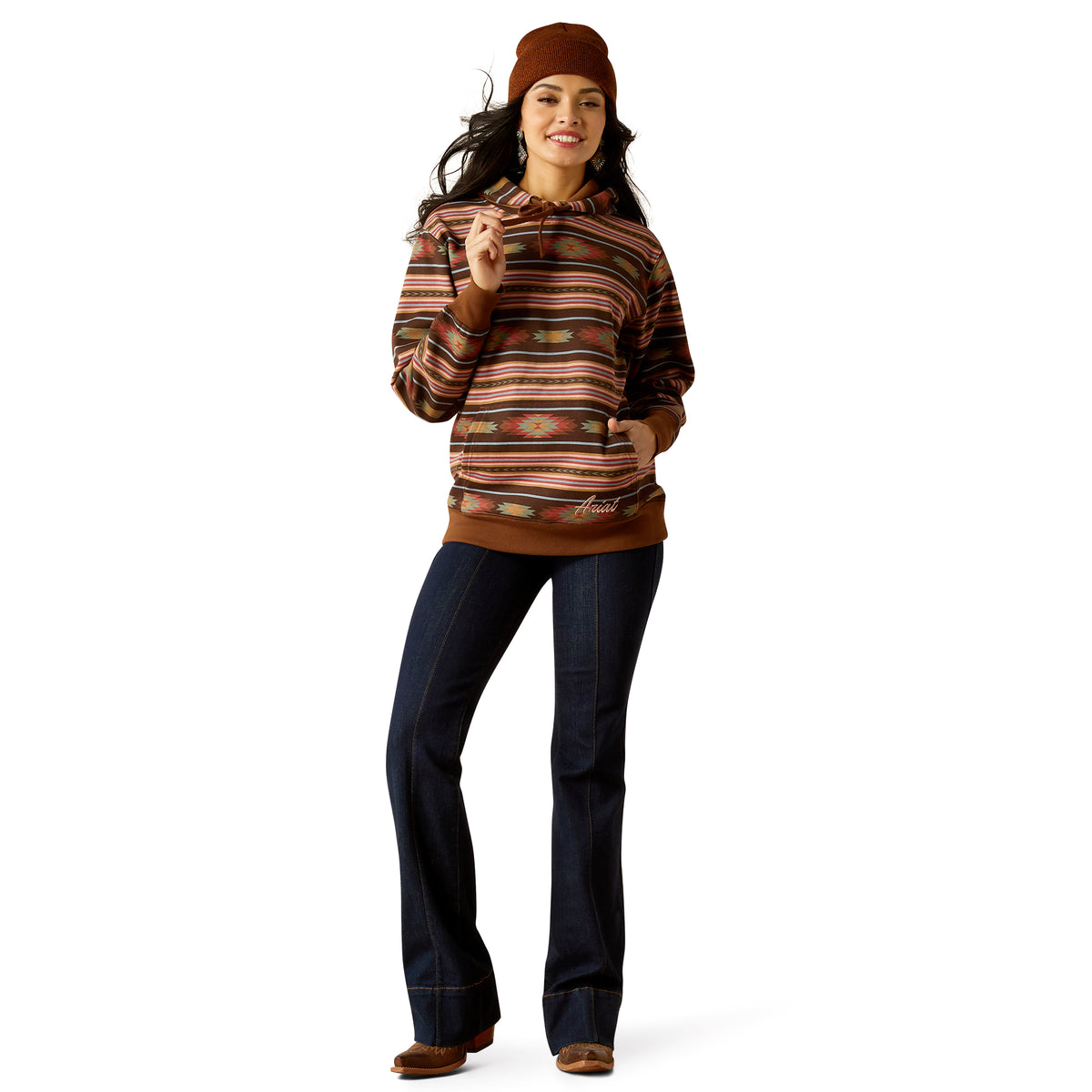 Ariat Womens Skyline Hoodie - Soft Silt Serape Print
