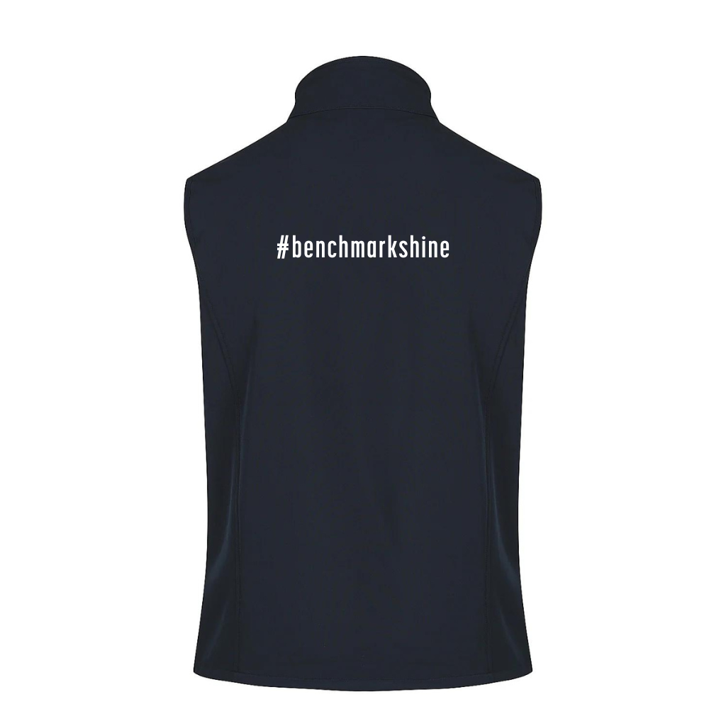 Benchmark Horse Feeds Mens Softshell Vest - Navy