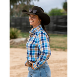 Black Colt Womens Jane Shirt - Blue/Navy Check