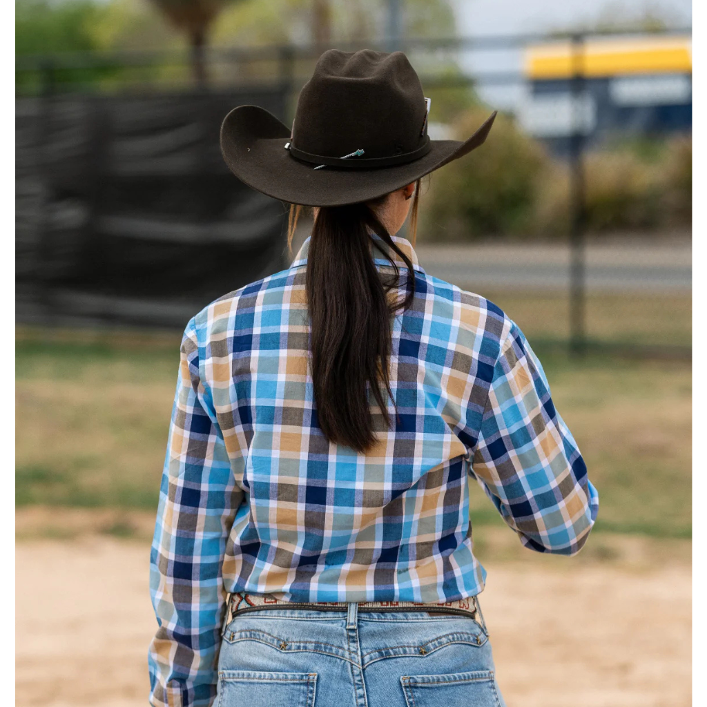 Black Colt Womens Jane Shirt - Blue/Navy Check
