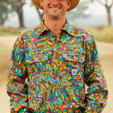 TradeMutt Mens Bonza Half Button Shirt