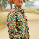 TradeMutt Mens Bonza Half Button Shirt