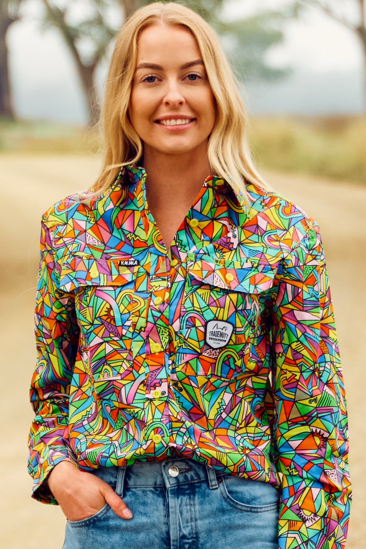 TradeMutt Womens Bonza Full Button Shirt