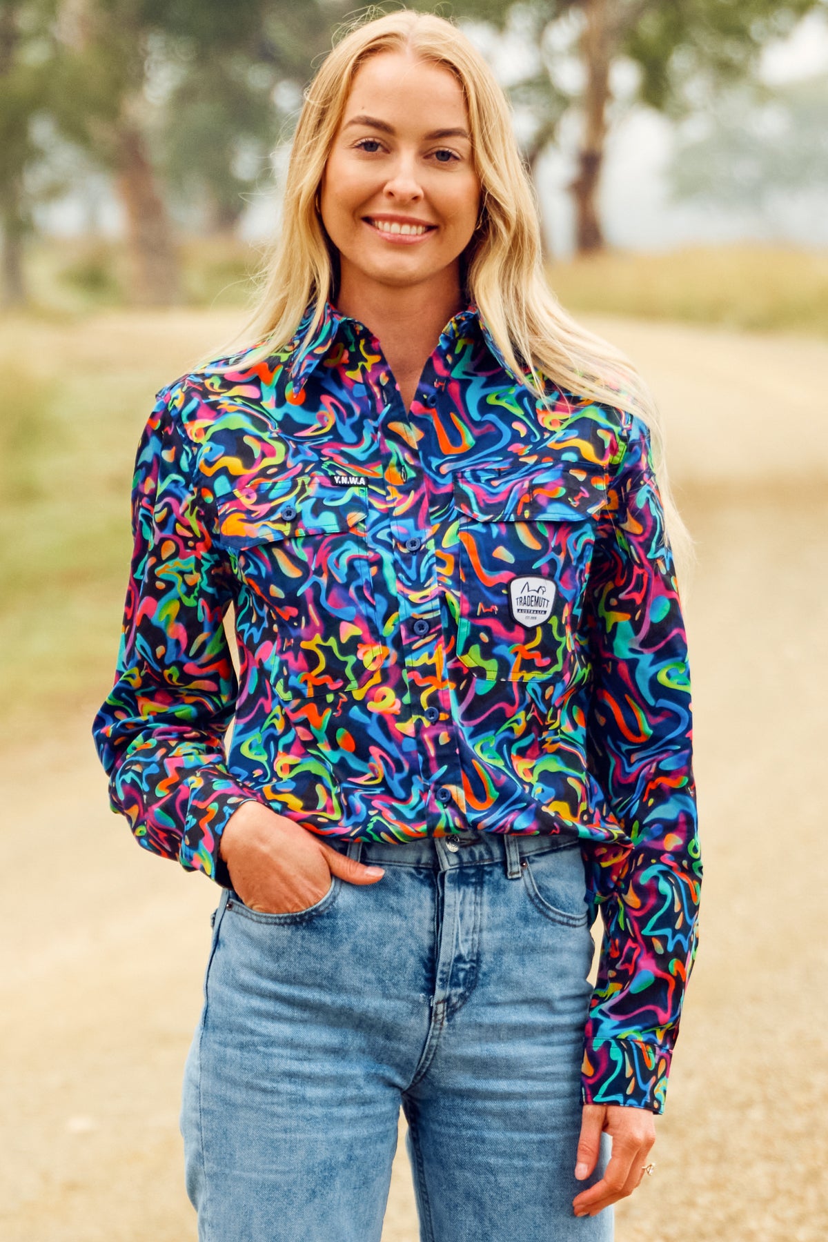 TradeMutt Womens Pearler Full Button Shirt