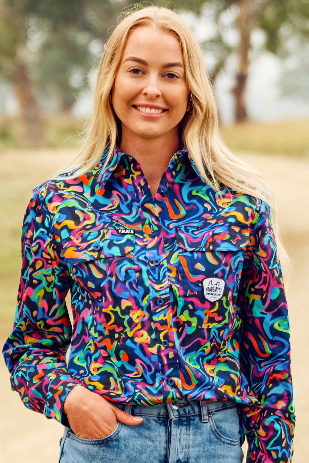 TradeMutt Womens Pearler Full Button Shirt