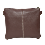 Cowhide Tooled Leather Clutch Bag - Browm/White
