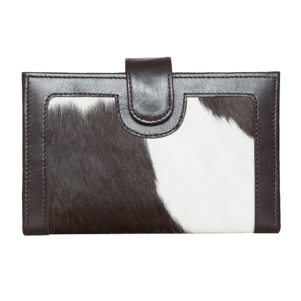 Cowhide Wallet - Jersey Hairon/Dark Brown Leather