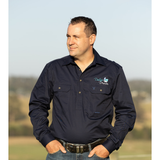 Dolly's Dream Mens Half Button Shirt - Navy