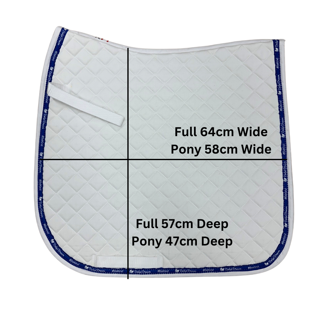 Dollys Dream Quilted Dressage Saddle Pad - White