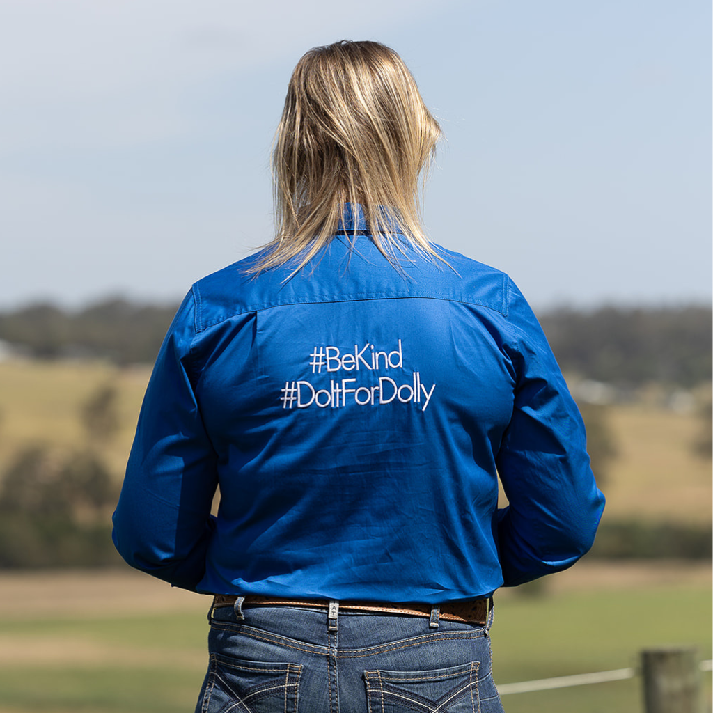 Dollys Dream Womens Full Button Shirt - Nautical Blue