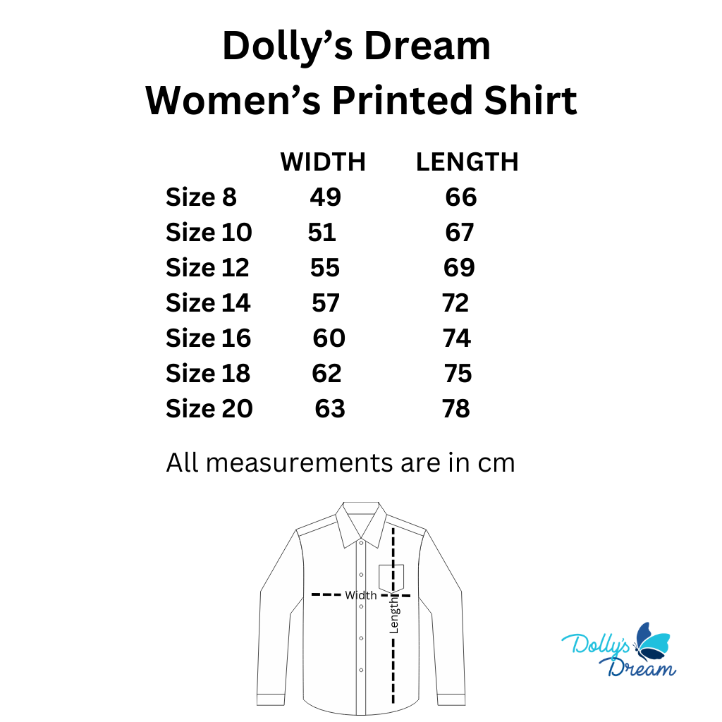 Dollys Dream Womens Printed Half Button Shirt - 2024