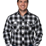 Just Country Mens Evan Flannel - Black/White Plaid