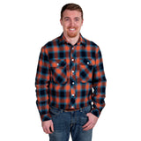 Just Country Mens Evan Flannel - Navy/Orange