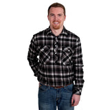 Just Country Mens Cameron Flannel Shirt - Black/Grey