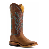 Maci Bean Womens A Perfect Tan Square Toe Boot - Pecan Barking Iron/Turquoise Barcelona