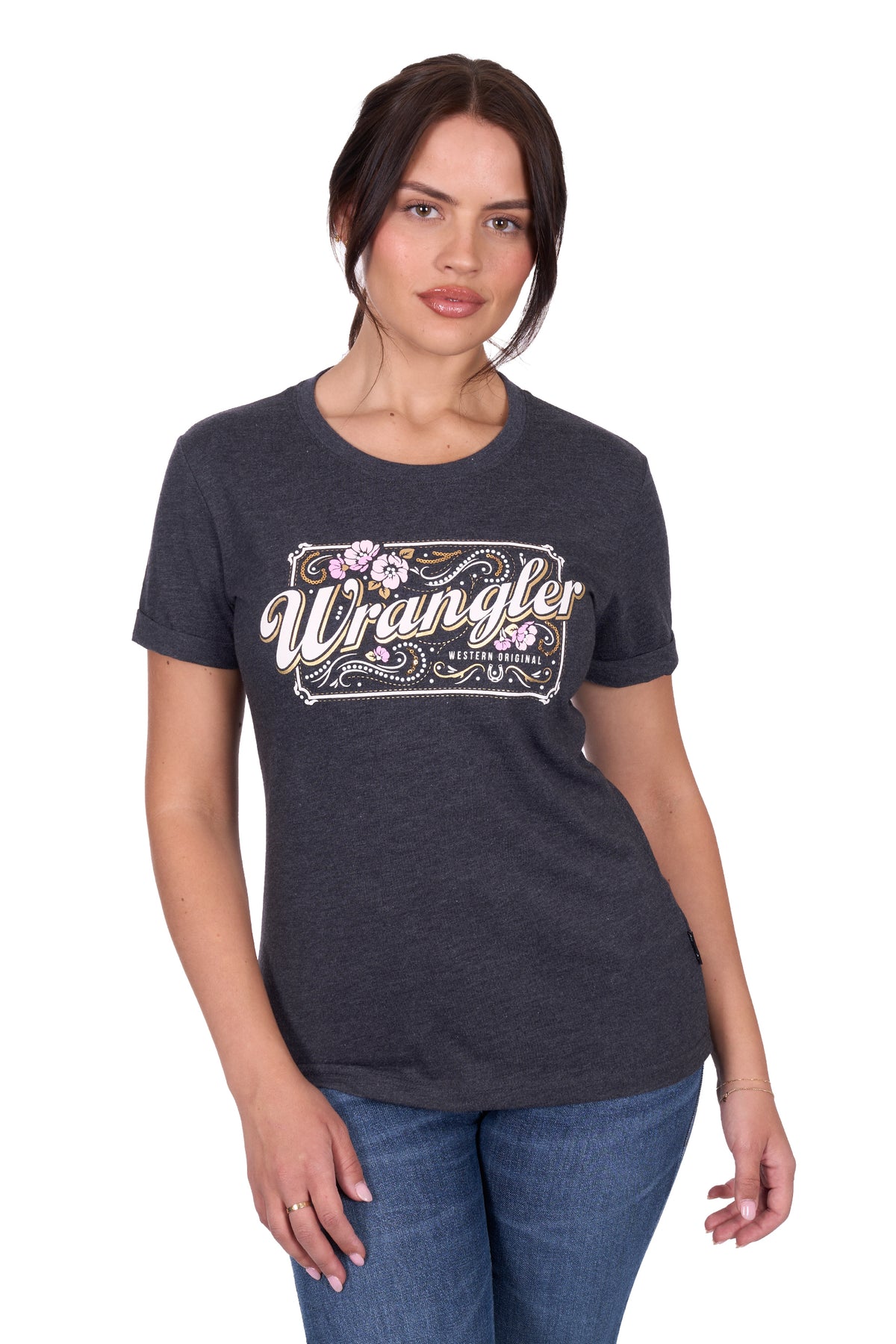 Wrangler Womens Irene Tee - Charcoal Marle