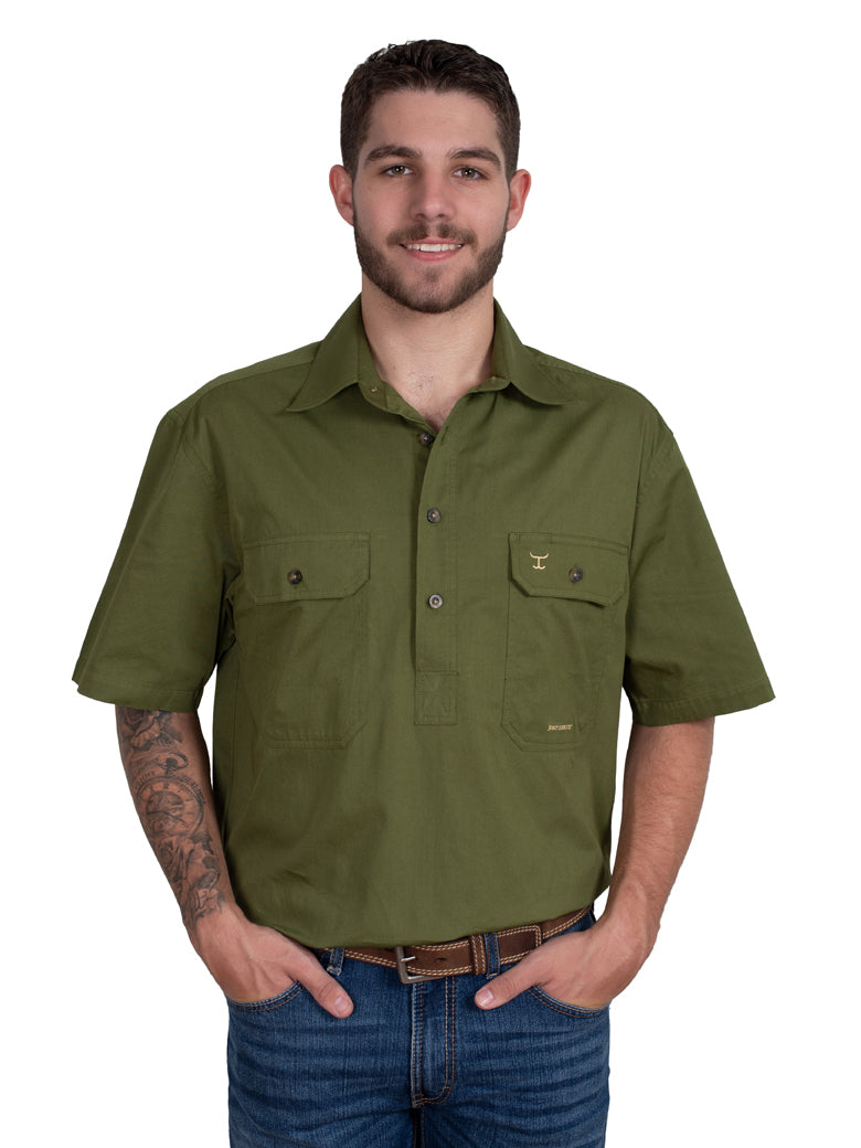 Just Country Mens Adam Workshirt - Olive