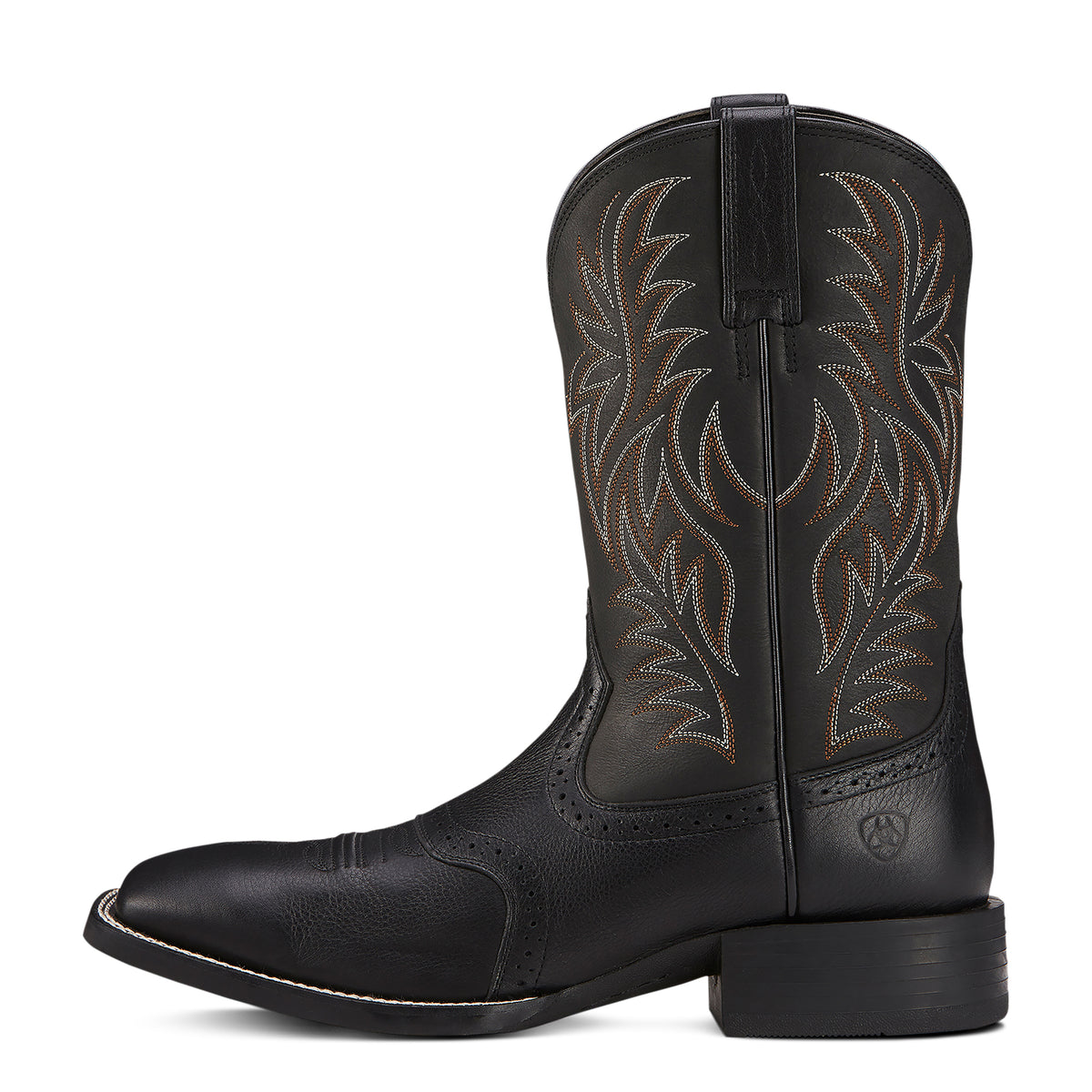 Ariat Mens Sport Western Wide Square Toe - Black Deertan