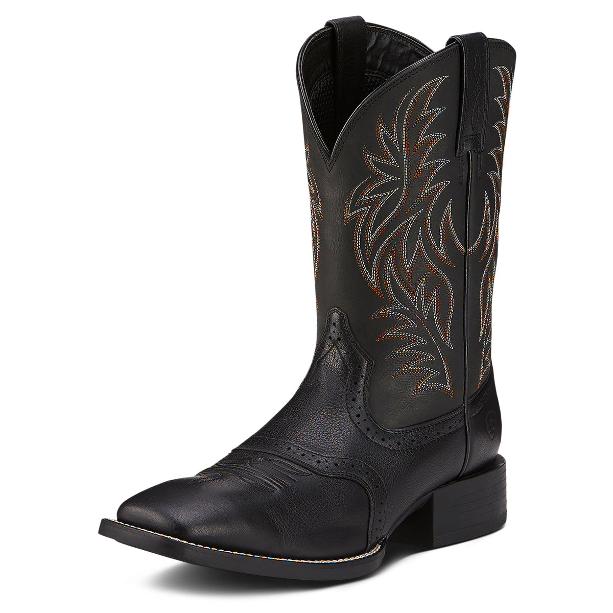 Ariat Mens Sport Western Wide Square Toe - Black Deertan