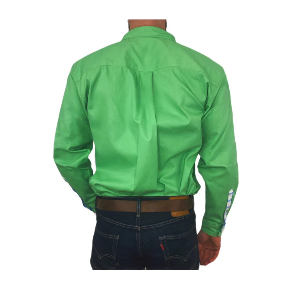 Antola Trading Mens Bryce Half Button Shirt - Green