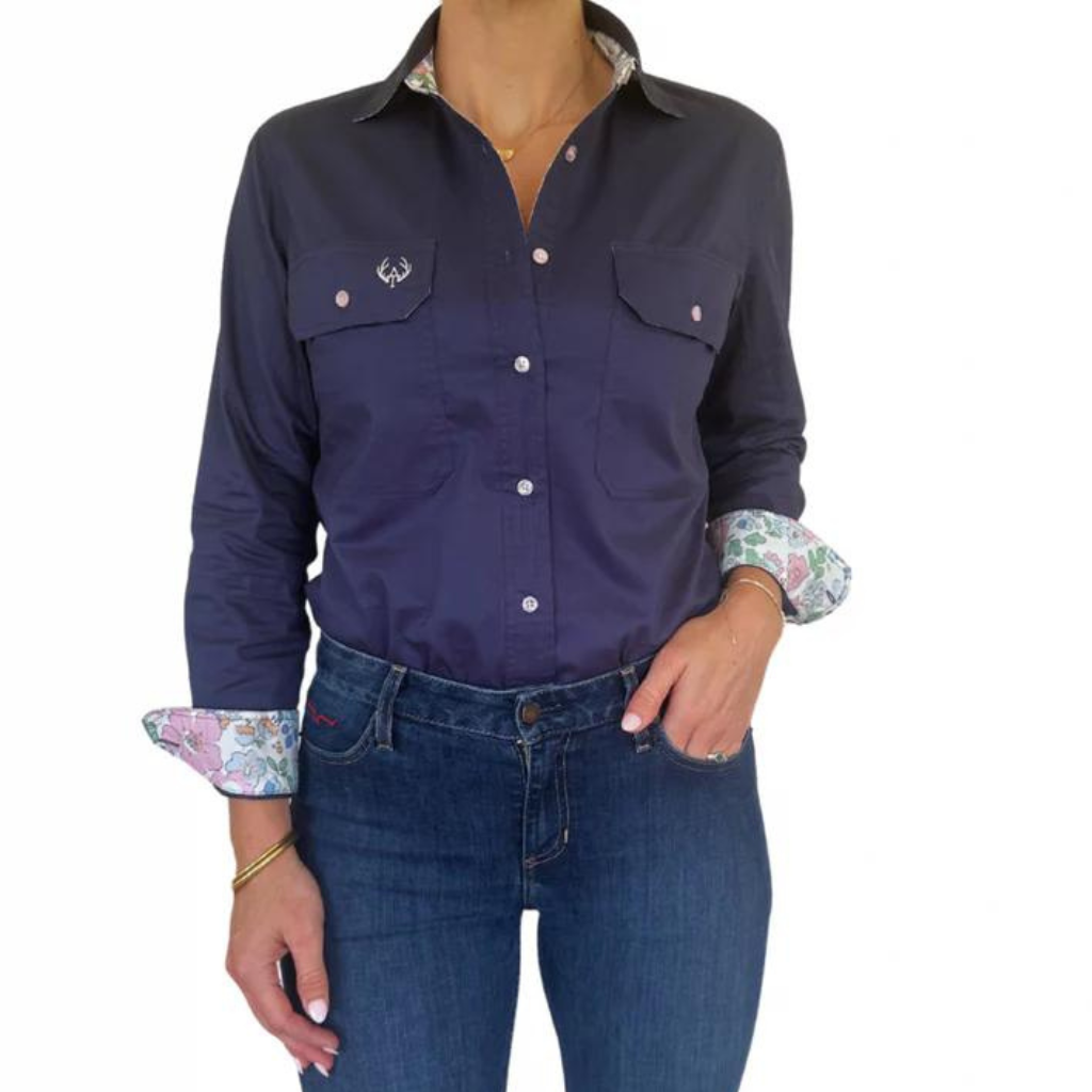 Antola Trading Womens Izzy Shirt - Navy/Liberty Print